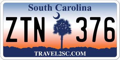 SC license plate ZTN376