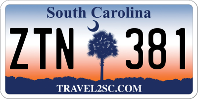 SC license plate ZTN381