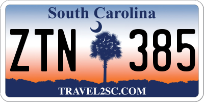 SC license plate ZTN385
