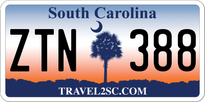 SC license plate ZTN388