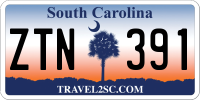 SC license plate ZTN391
