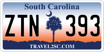 SC license plate ZTN393