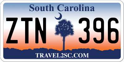 SC license plate ZTN396