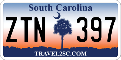 SC license plate ZTN397