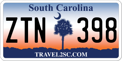 SC license plate ZTN398