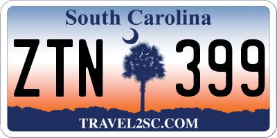 SC license plate ZTN399