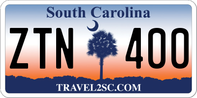SC license plate ZTN400