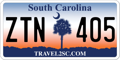SC license plate ZTN405