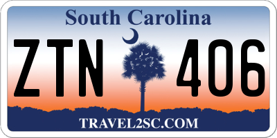 SC license plate ZTN406