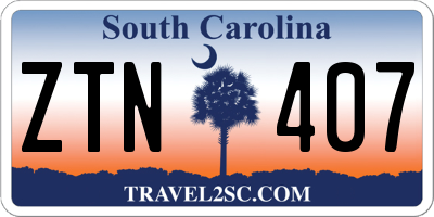 SC license plate ZTN407