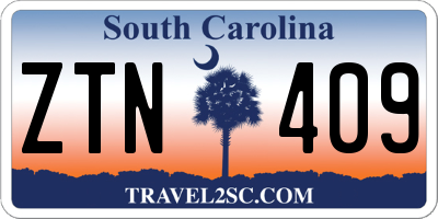 SC license plate ZTN409