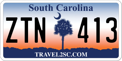 SC license plate ZTN413