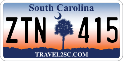 SC license plate ZTN415