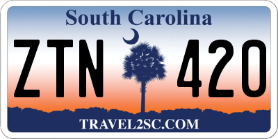 SC license plate ZTN420