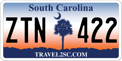 SC license plate ZTN422