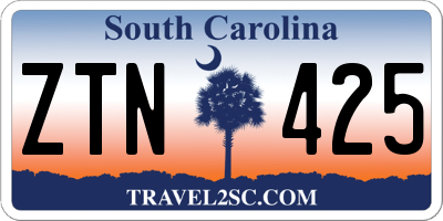 SC license plate ZTN425