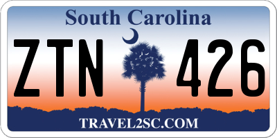 SC license plate ZTN426