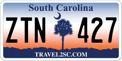 SC license plate ZTN427