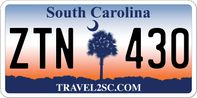 SC license plate ZTN430
