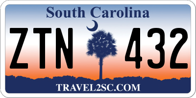 SC license plate ZTN432
