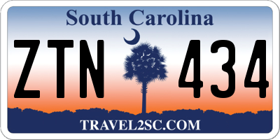 SC license plate ZTN434