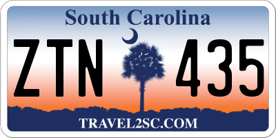 SC license plate ZTN435