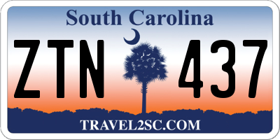 SC license plate ZTN437