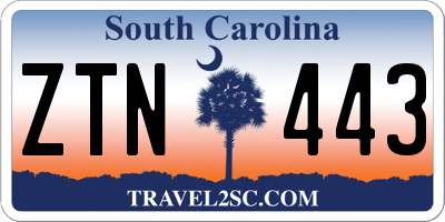 SC license plate ZTN443