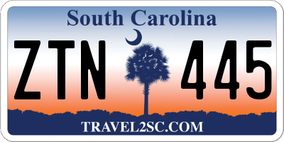SC license plate ZTN445