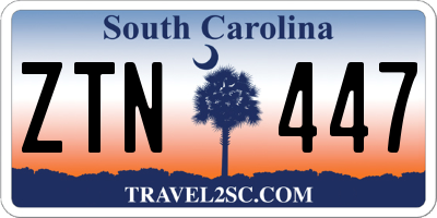 SC license plate ZTN447
