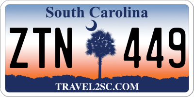 SC license plate ZTN449