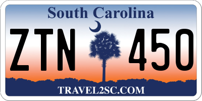 SC license plate ZTN450