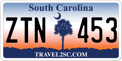 SC license plate ZTN453