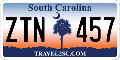 SC license plate ZTN457