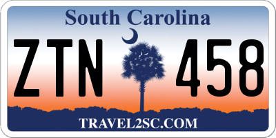 SC license plate ZTN458