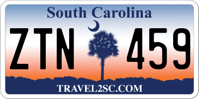 SC license plate ZTN459