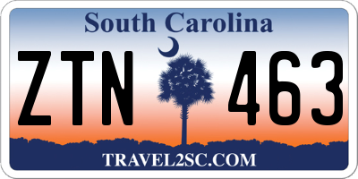 SC license plate ZTN463