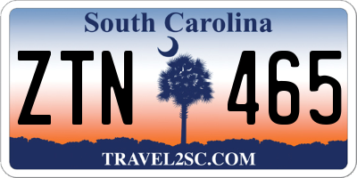 SC license plate ZTN465