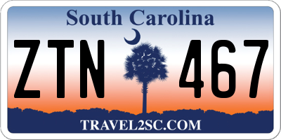 SC license plate ZTN467