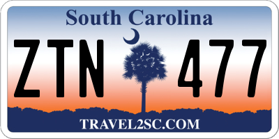 SC license plate ZTN477