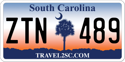 SC license plate ZTN489