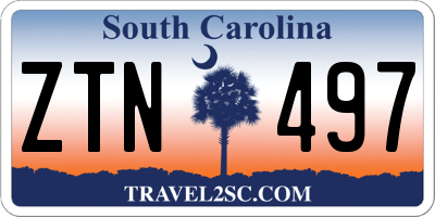 SC license plate ZTN497