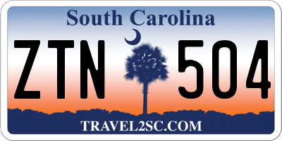 SC license plate ZTN504