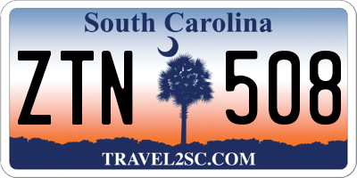 SC license plate ZTN508