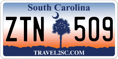 SC license plate ZTN509
