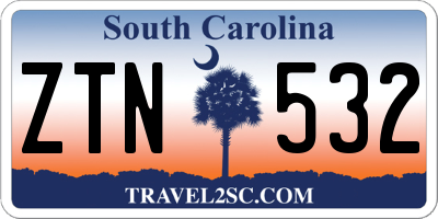 SC license plate ZTN532