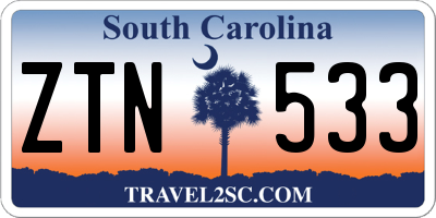 SC license plate ZTN533