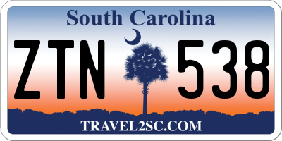 SC license plate ZTN538