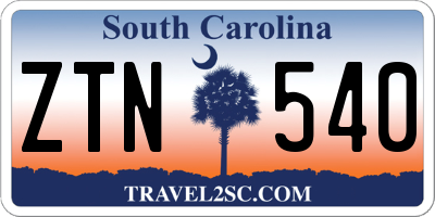 SC license plate ZTN540
