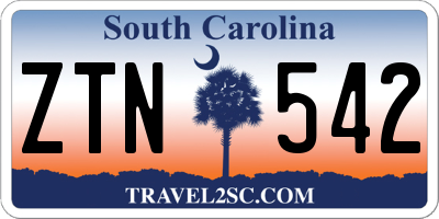 SC license plate ZTN542